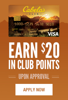 Sign-up for a Cabela's CLUB Visa